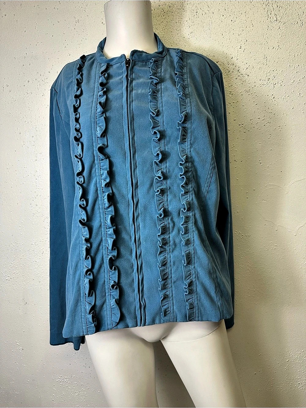 VINTAGE THE TOG SHOP LIGHT BLUE ZIP UP JACKET SIZE MED